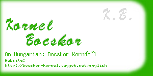 kornel bocskor business card